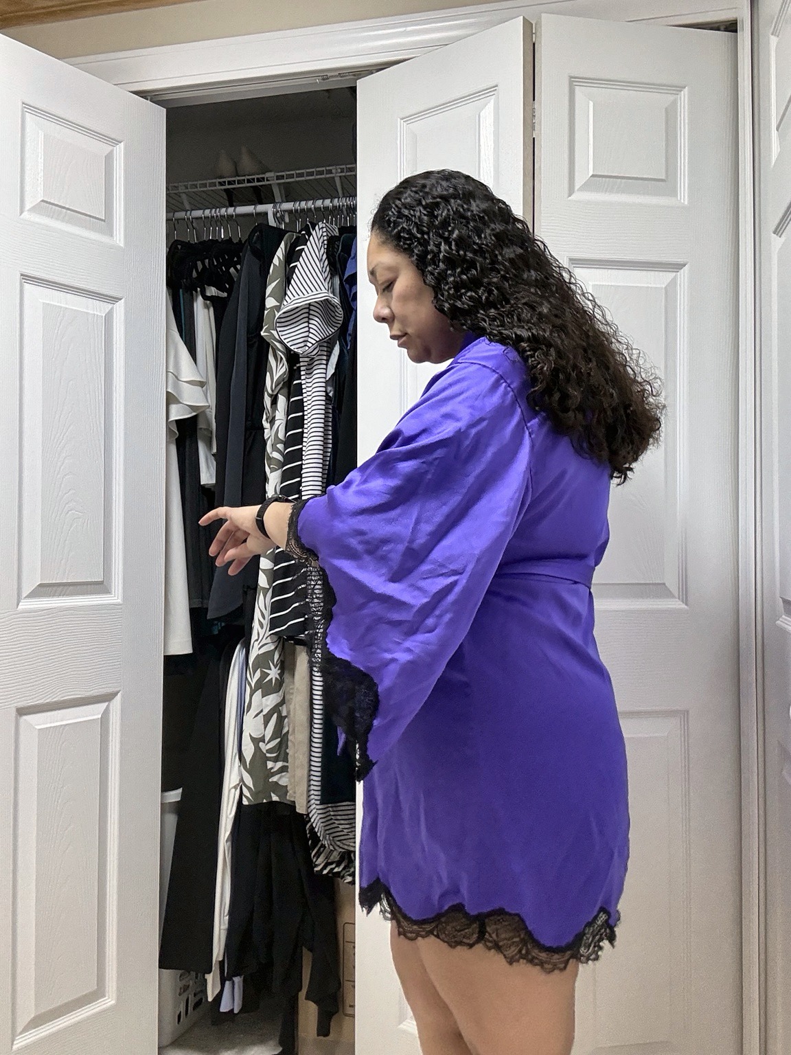 Founder at her closet — the moment EVRYNN was born